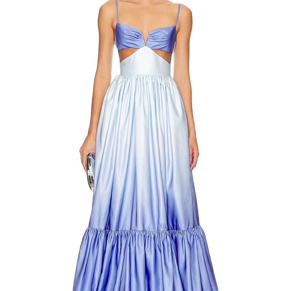 Elegant Blue Ombre Maxi Dress
